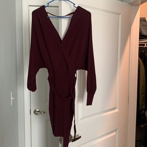 Burgundy Wrap Dress
